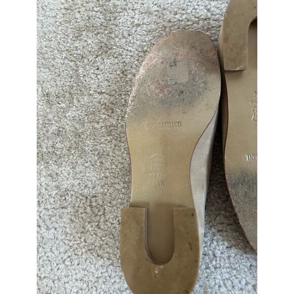 Giorgio Armani Peep Toe Tan Sandal Shoes Sz 36.5 - Picture 5 of 8
